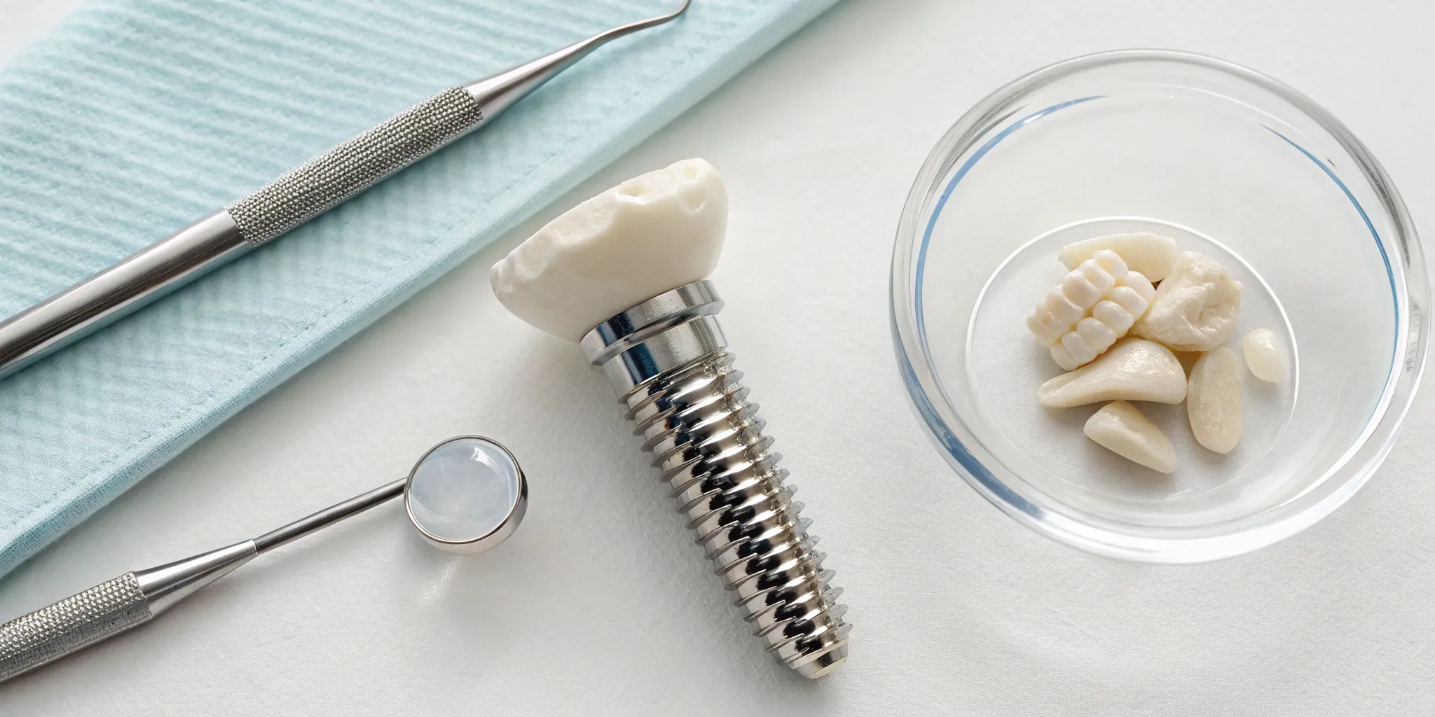 Model of a dental implant and jawbone representing the cost of a bone graft.